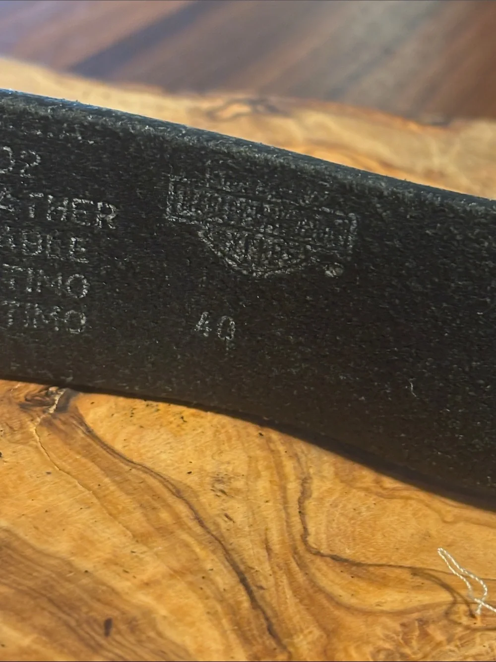 Vintage Harley-Davidson Black Leather Belt with Brushed Silver Buckle - 40